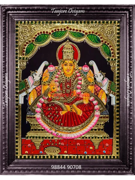Handmade Gajalakshmi Tanjore painting